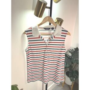 Lands End polo sleeveless 90s glam princess diana classic clean beauty golfcore